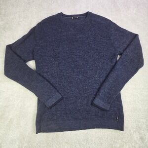 Smartwool Mens Merino Wool Blend Crew Neck Sweater Navy Blue Large
